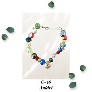 A Trip to India Chunky Glass Beaded Anklet - Rainbow Multicolor